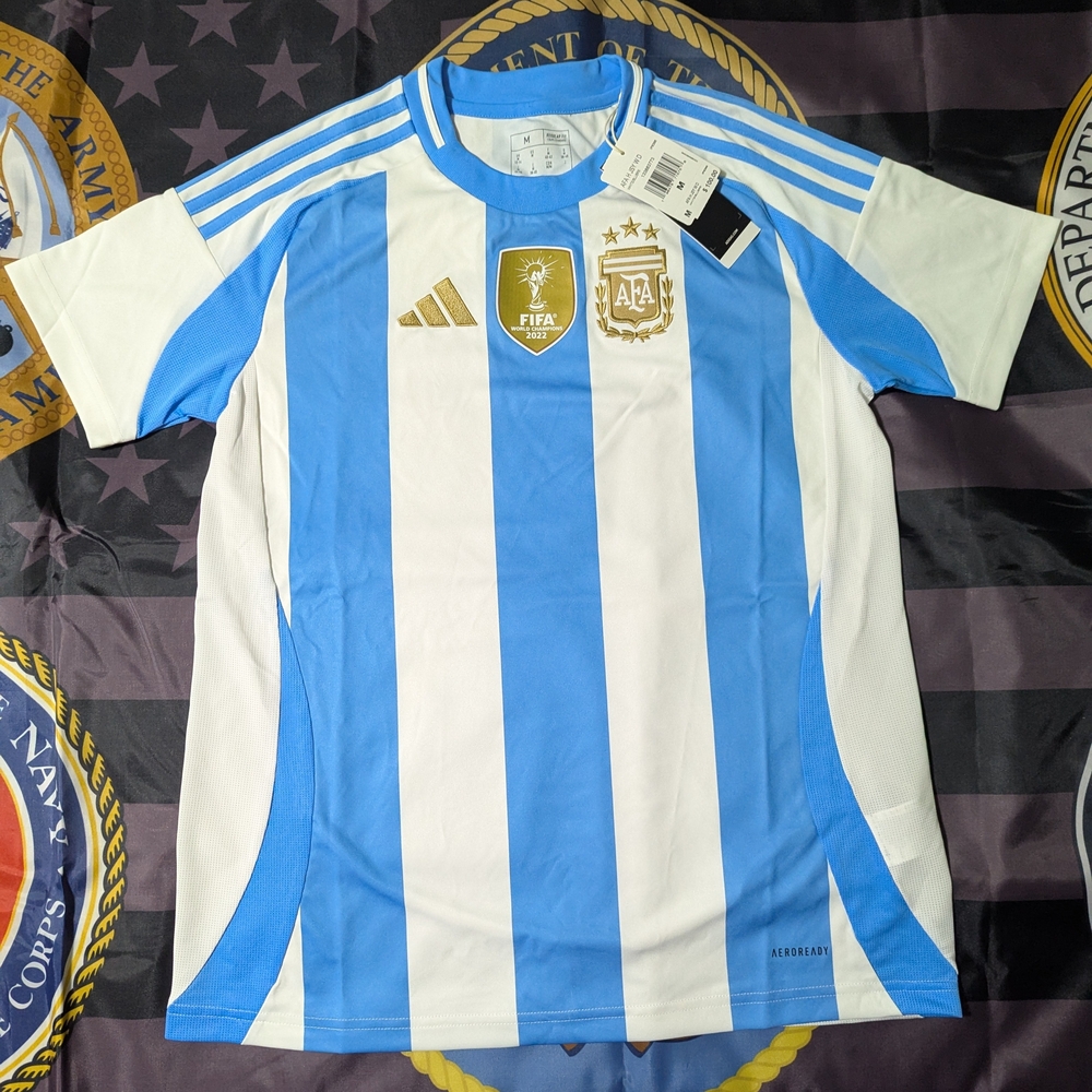 Adidas Women's Argentina Home Jersey, With Gold Details 2022